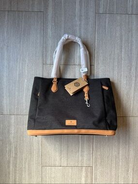 Nordace Siena Pro Tote Bag - Grande, Black Tote with Tan Trim, NWT